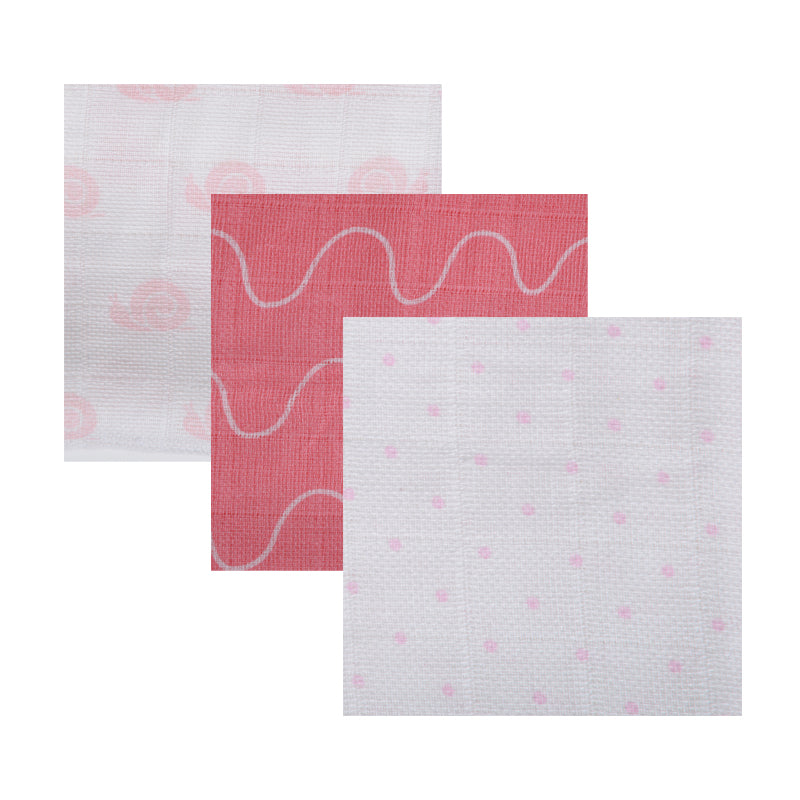 Σετ Πάνες Αγκαλιας Lines Λευκό/Ροζ 70x80cm. | 3τμχ.